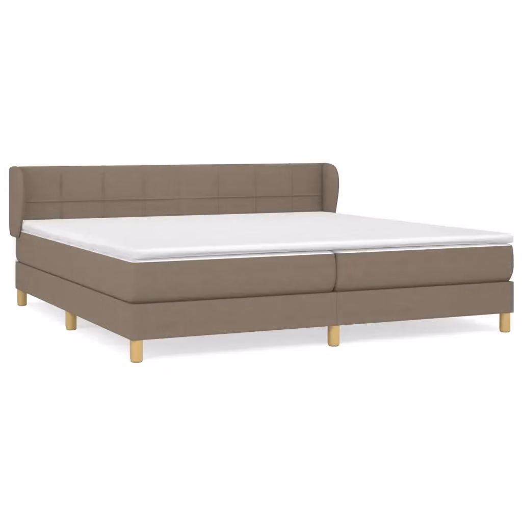 Letto Ibrido vidaXL con Struttura in Legno di Larice e Rivestimento in Tessuto Beige e Bianco L/P/H: 200 x 203 x 88 cm – 2