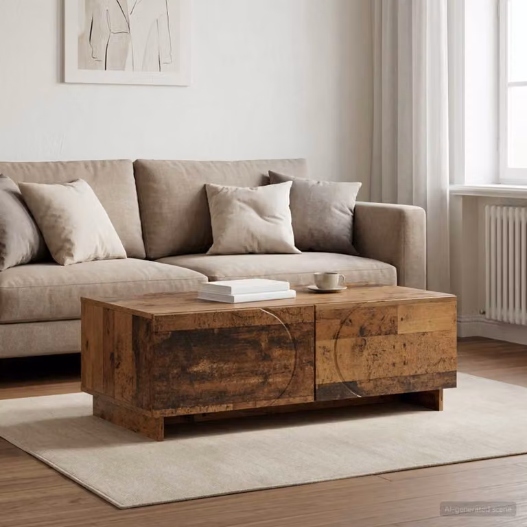 vidaXL Tavolino da salotto moderno in legno marrone L/P/H: 102 x 50,5 x 35 cm