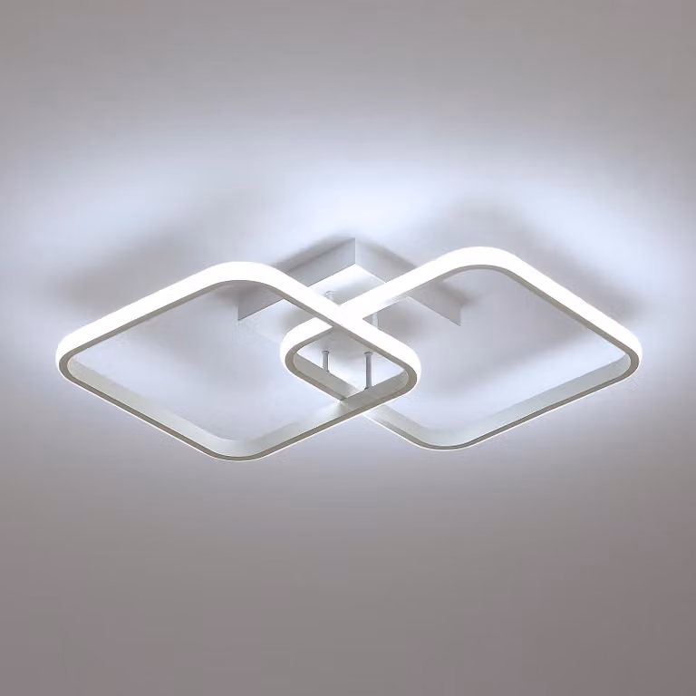 Lampada da soffitto LED Toolight, 42W, 4700LM, moderna plafoniera LED quadrata, 59cm, 6500K, luce bianca fredda, lampada da soffitto in acrilico bianco per soggiorno, camera da letto, cucina, bagno e corridoio