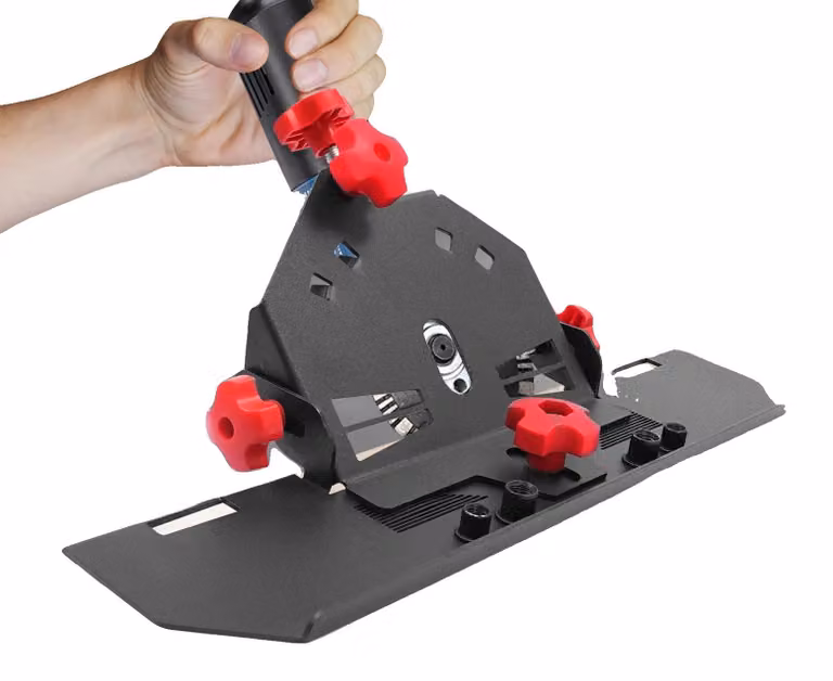 Smerigliatrice angolare con accessorio per smussatura, guida smussatura regolabile, soluzione di taglio versatile, colore nero