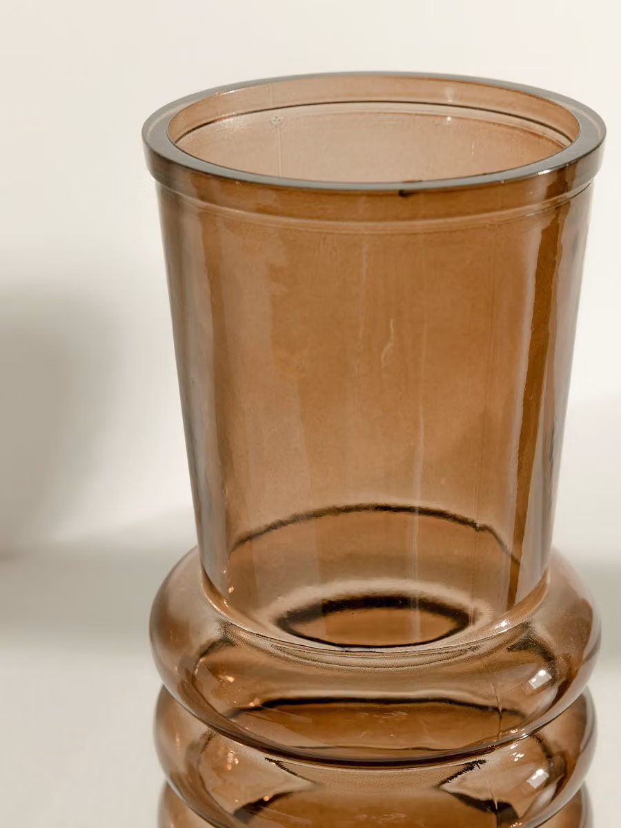 Vaso Floen in vetro marrone grande di Kenay Home – 2
