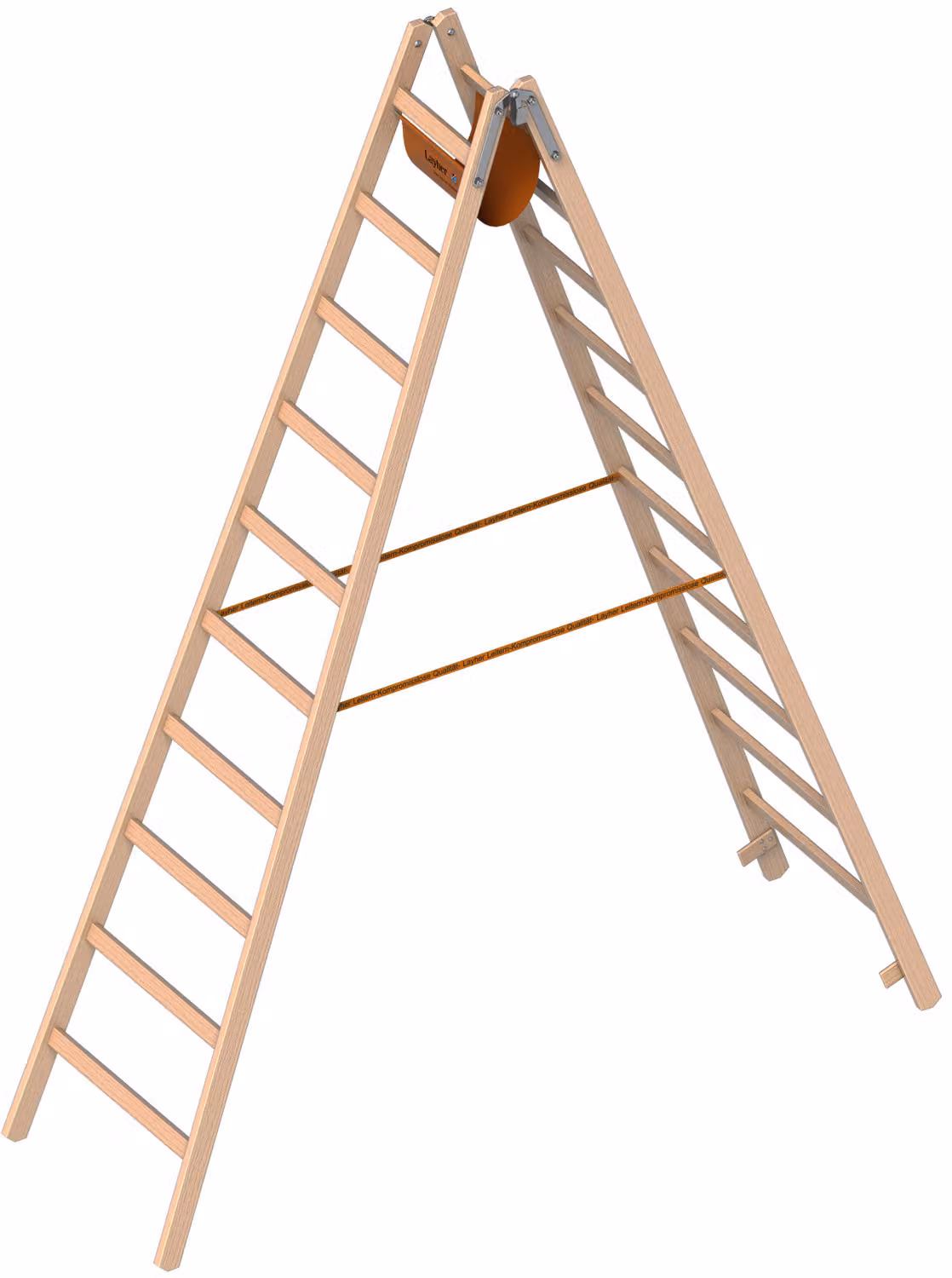 Layher Holzstehleiter 1053 nach Ö-Norm Z1501 10 Sprossen