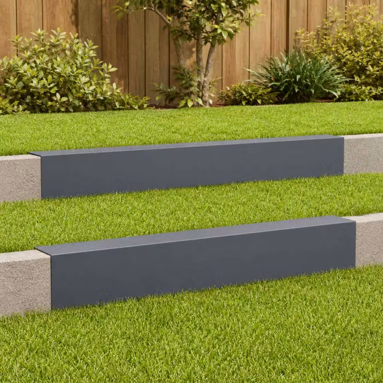 Set di 2 profili di copertura per aiuole rialzate vidaXL in acciaio colore antracite L 100 cm x P 20 cm x H 15 cm