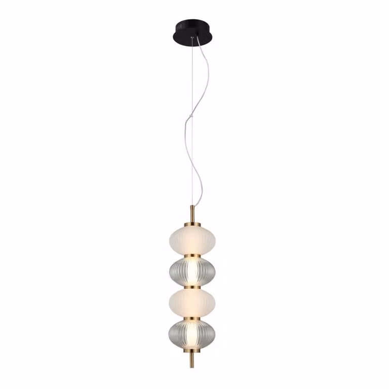 Lampada a sospensione decorativa per il soggiorno con paralumi verticali in vetro colore caldo LED 16W TESTA Italux