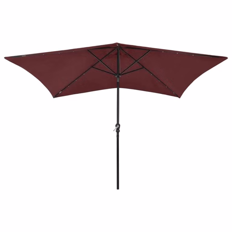 Maison Exclusive - Ombrellone con LED e palo in acciaio, rosso bordeaux, 2x3 m