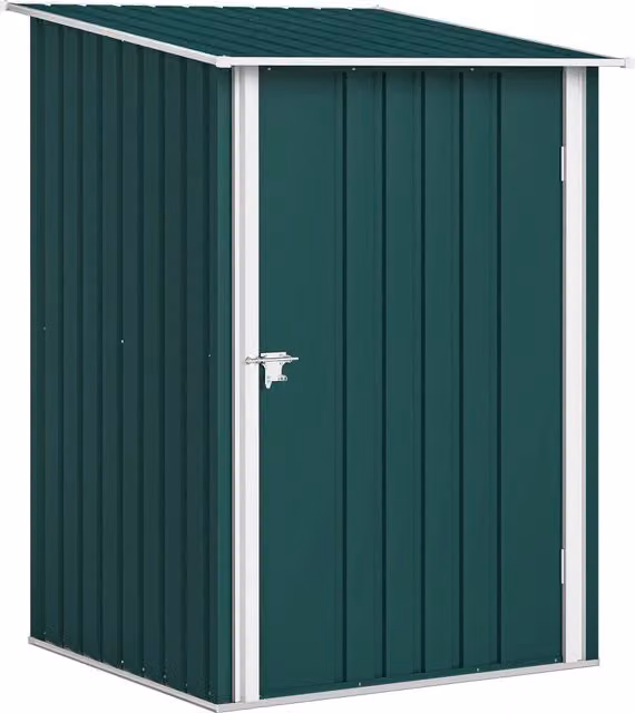 Casetta Box da Giardino Giordanoshop in Acciaio Galvanizzato Verde con Porta a Battente L/P/H: 100 x 104 x 160 cm