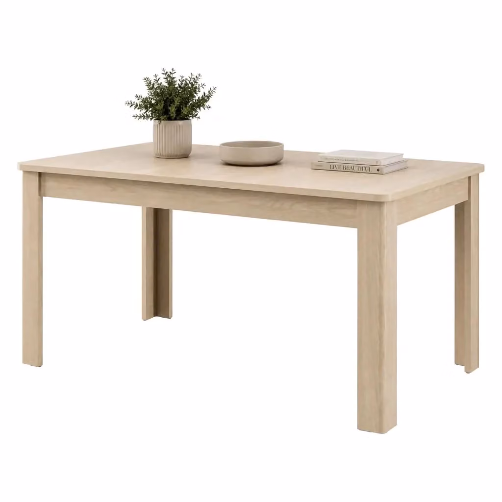Tavolo fisso Olgiate DMORA per 8 persone, rettangolare in legno rovere marrone, L: 160 cm, P: 91 cm, H: 77 cm – 2
