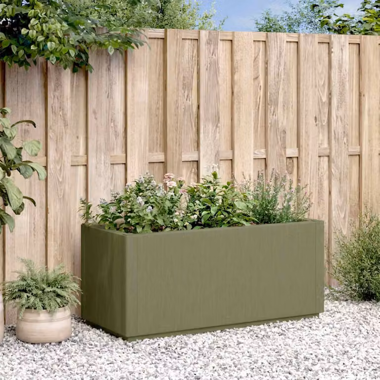 Scatola per fiori da giardino vidaXL verde in plastica L 80 cm x P 36 cm x H 35 cm