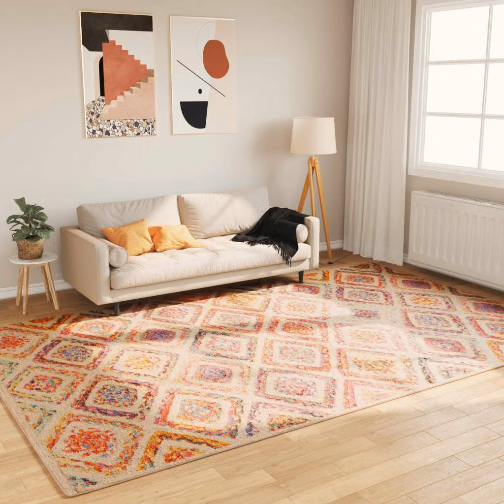 Tappeto lavabile moderno vidaXL multicolore con design geometrico in poliestere L: 190 cm, P: 300 cm