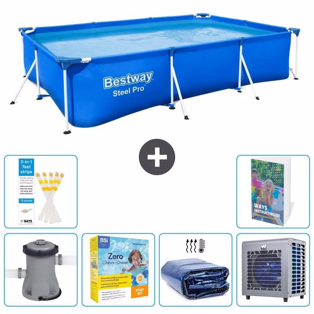Bestway Steel Pro, piscina rettangolare - 300x201x66 cm - 5 pezzi, modello S331