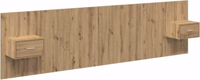 Testiera | Testata con Comodino 3 pcs Rovere artigianale Legno multistrato