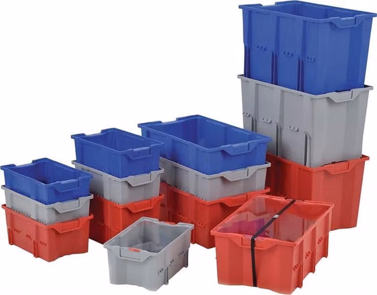 LA-KA-PE Contenitore girevole impilabile PP grigio - DLK1C GRIGIO