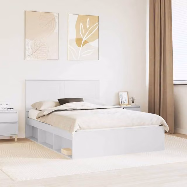 Struttura del letto Bianco 160 x 200 cm Pino massello 3409327