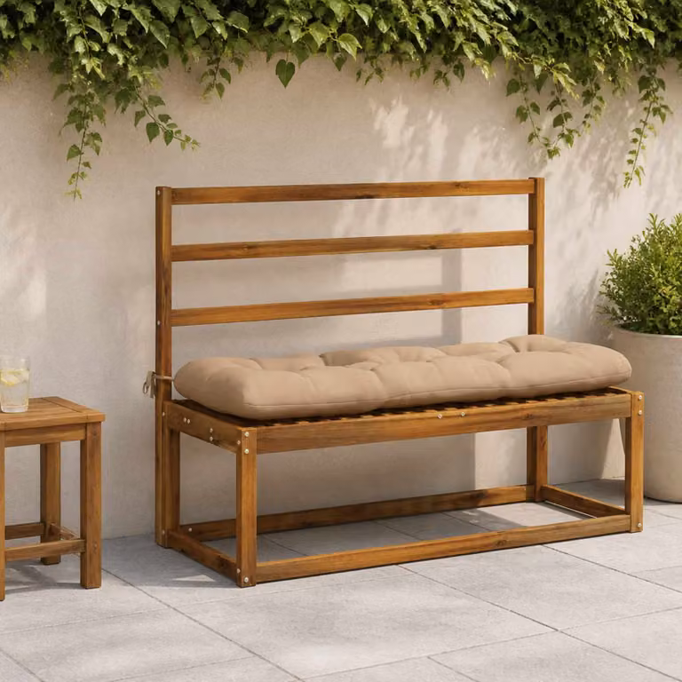 Cuscino per panchina vidaXL VIANEN in poliestere, colore sabbia, L: 120 cm, P: 40 cm, H: 12 cm