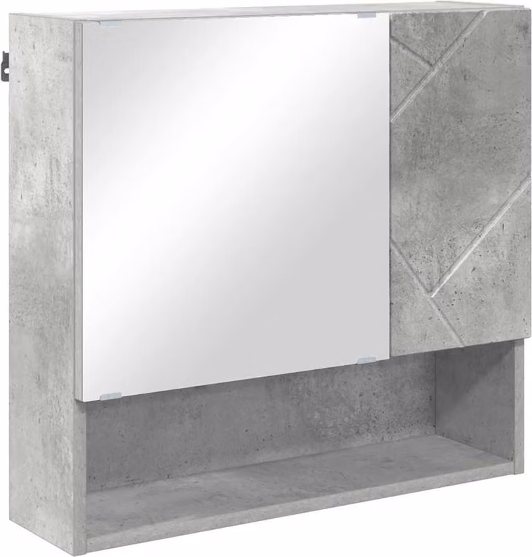 Mobiletto per specchio con porta Grigio cemento 59 x 17 x 55 cm