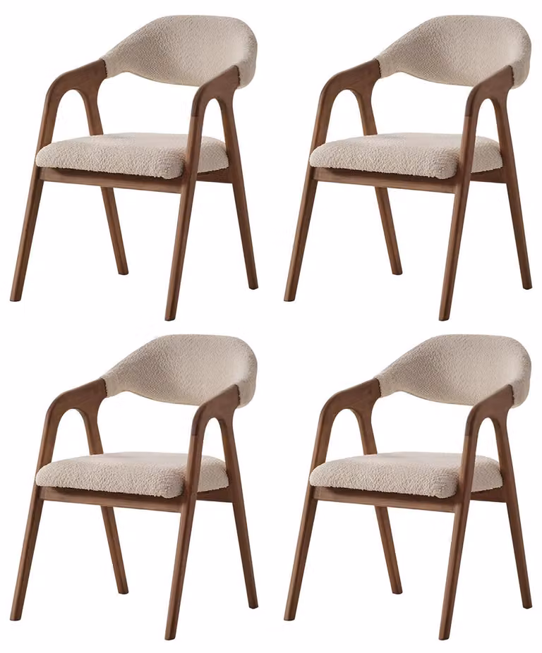 Exklusive Beige Küchenstühle Designer Textilsitzer Esszimmerstühle