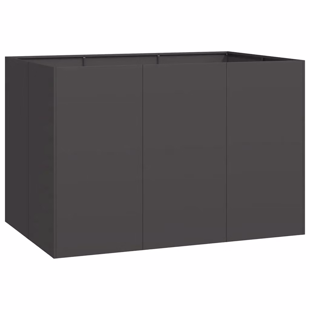 vidaXL Fioriera in Acciaio Nera per Orto e Giardino L: 120 cm, P: 80 cm, H: 80 cm – 2