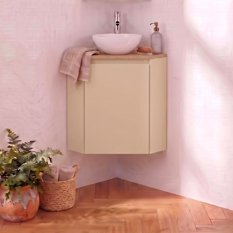 Set lavamani ad angolo con lavabo e rubinetto SORRENTO
