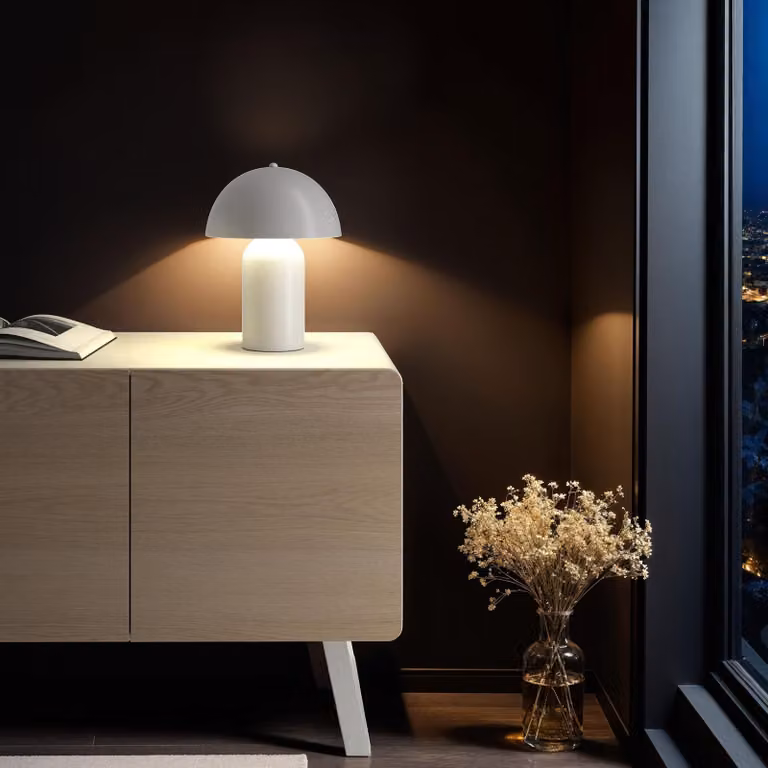 Lampada da tavolo retro Kade tectake dimmerabile ricaricabile bianco