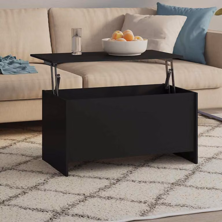 vidaXL Tavolino da Salotto Moderno Nero in Legno e MDF L: 102 cm, P: 55,5 cm, H: 52,5 cm