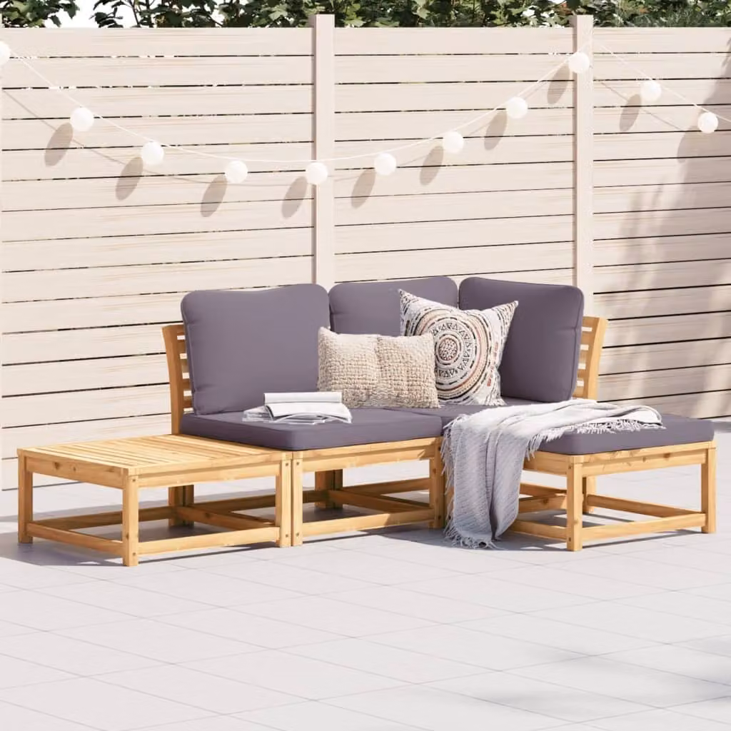 Maison Exclusive - Set Salotto da Giardino 4pz con Cuscini Legno Massello Acacia