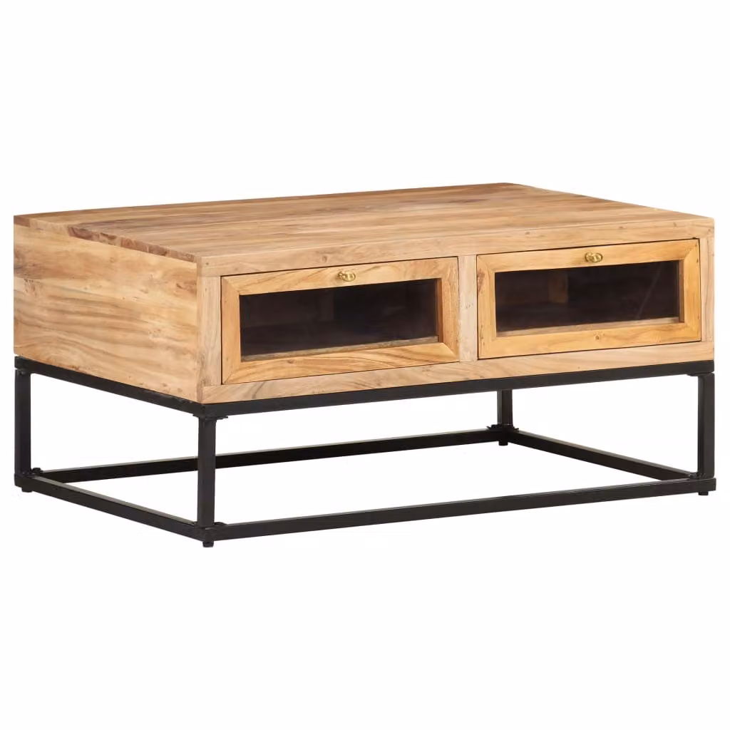 vidaXL Tavolino 90x60x40 cm in legno massiccio di acacia - Tavolino - Tavoli da caffè - Tavolino - Tavoli occasionali