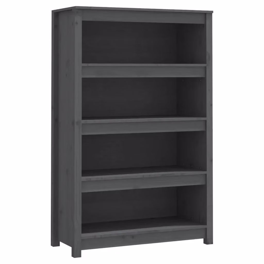 Libreria-Scaffale Design Mania in Legno Massello di Pino Grigia L: 80 cm, P: 35 cm, H: 126 cm – 2