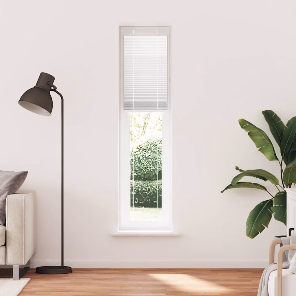 vidaXL Tenda Plissettata Bianca 45x200 cm Larghezza Tessuto 44,4 cm