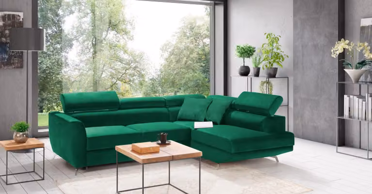 Ecksofa L-Form Sofa Couch Design Couch Polster Bettkasten Bettfunktion Stoff