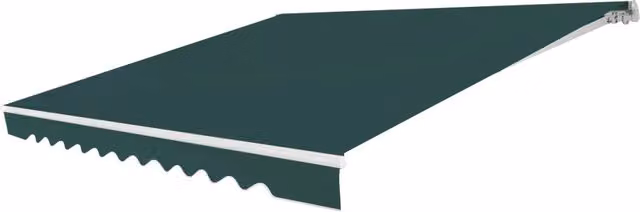 Tenda da sole retrattile HELLOSHOP26 in alluminio e poliestere verde con angolo regolabile 5-35° L: 300 cm, P: 250 cm