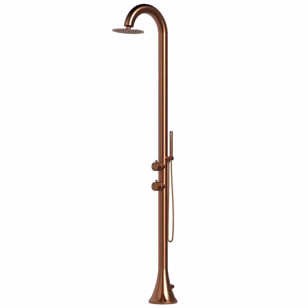 Doccia SINED Luna D in Acciaio Inox 316L Nautico con Doccino e Miscelatore Oro Rosa per Esterno – 2