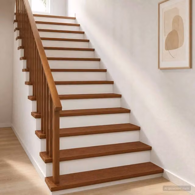Set di 8 gradini per scale vidaXL in legno color marrone scuro, L 120 x P 30 x H 2 cm – 1