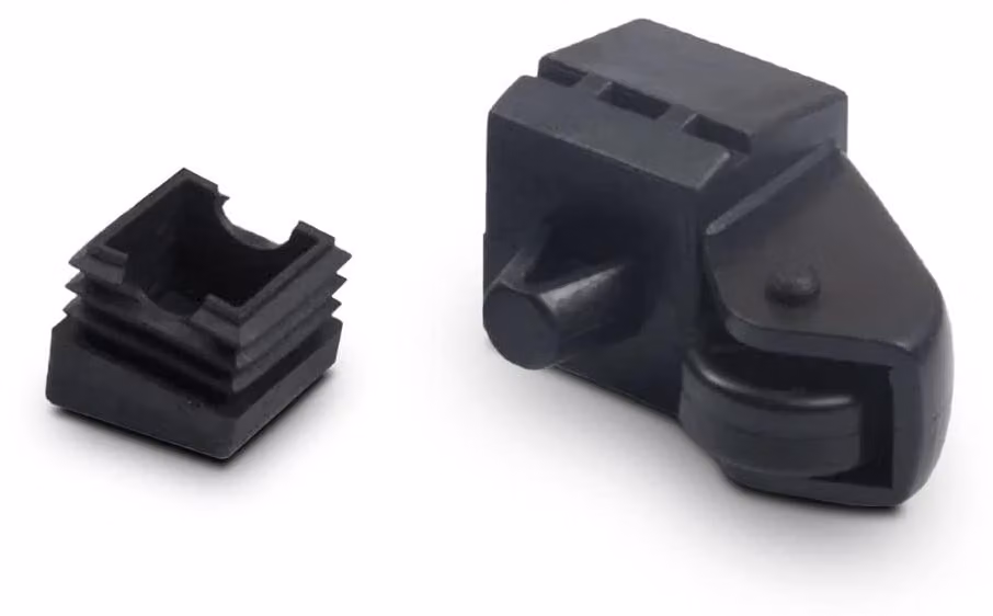 4 tappi terminali per piedini di letto, dimensioni 30x30 mm, in copolimero di polipropilene