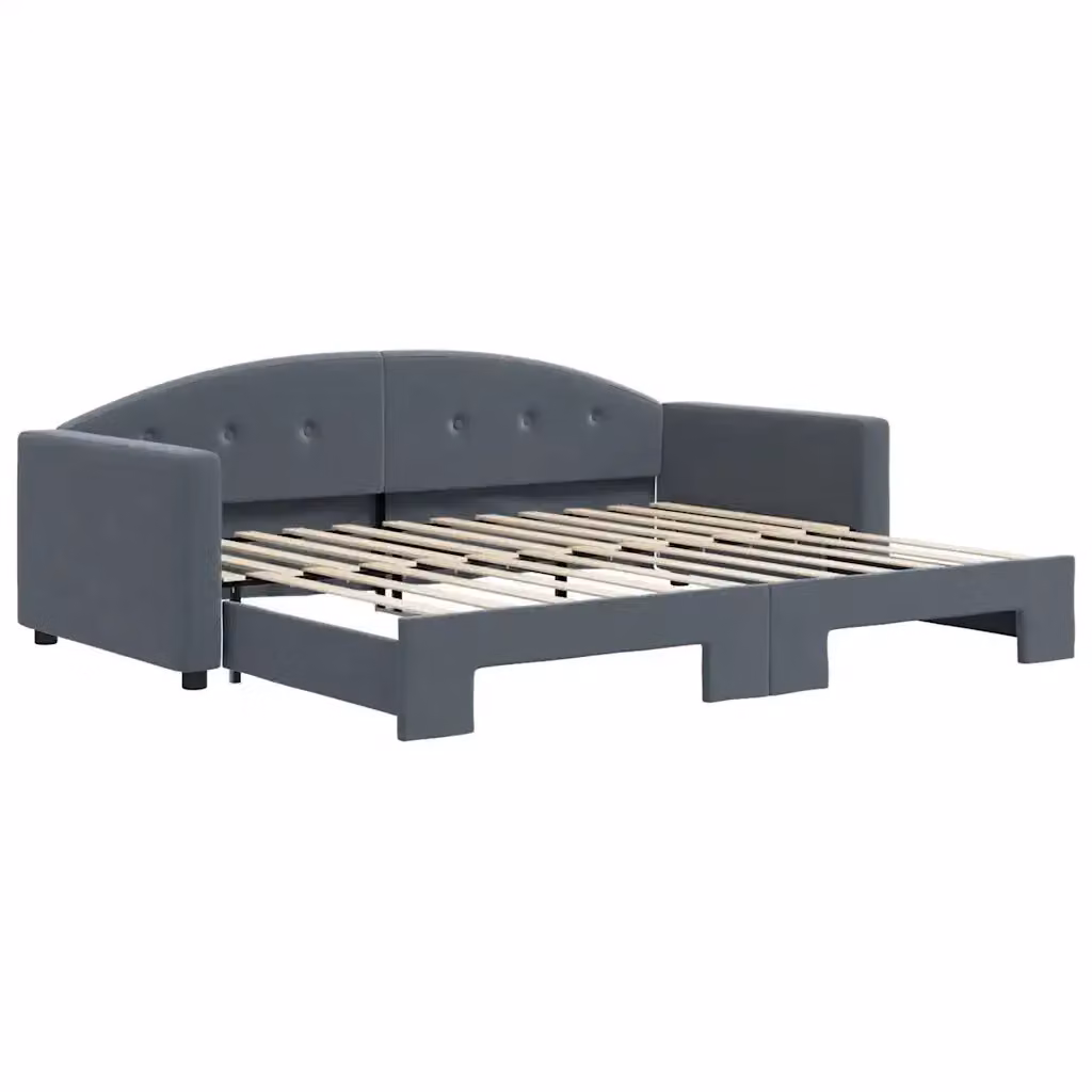 Divano Letto con Letto Estraibile vidaXL in Velluto Grigio per Soggiorno e Camera da Letto L/P/H: 222 x 75 x 90 cm – 2