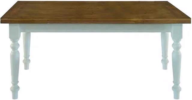Tavolo da pranzo allungabile in stile country chic Mobili 2G con piano in rovere e finitura bianca e marrone L: 140 cm, P: 85 cm, H: 78 cm – 4