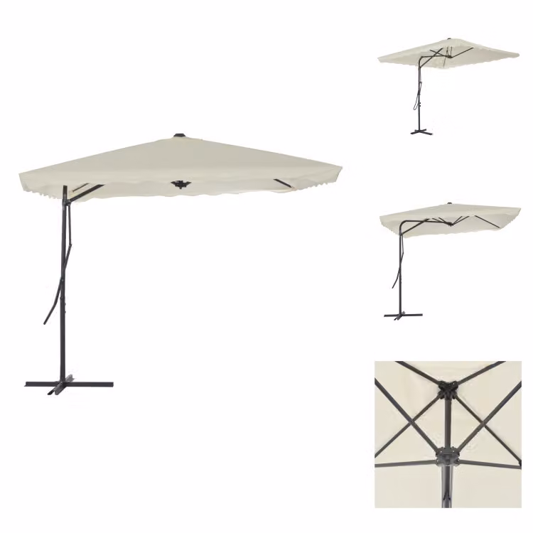 vidaXL Ombrellone con palo in acciaio 250×250 cm sabbia - Ombrelloni e tende da sole