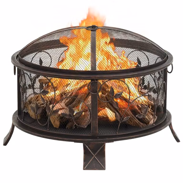 Caminetto rustico con attizzatoio 67,5 cm XXL in acciaio