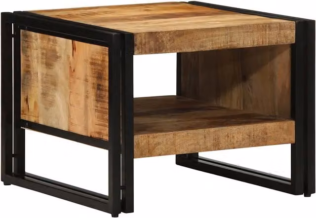 Tavolino da Salotto-Tavolino da soggiorno-Tavolo 50x50x38 cm Legno Massello di Mango Grezzo