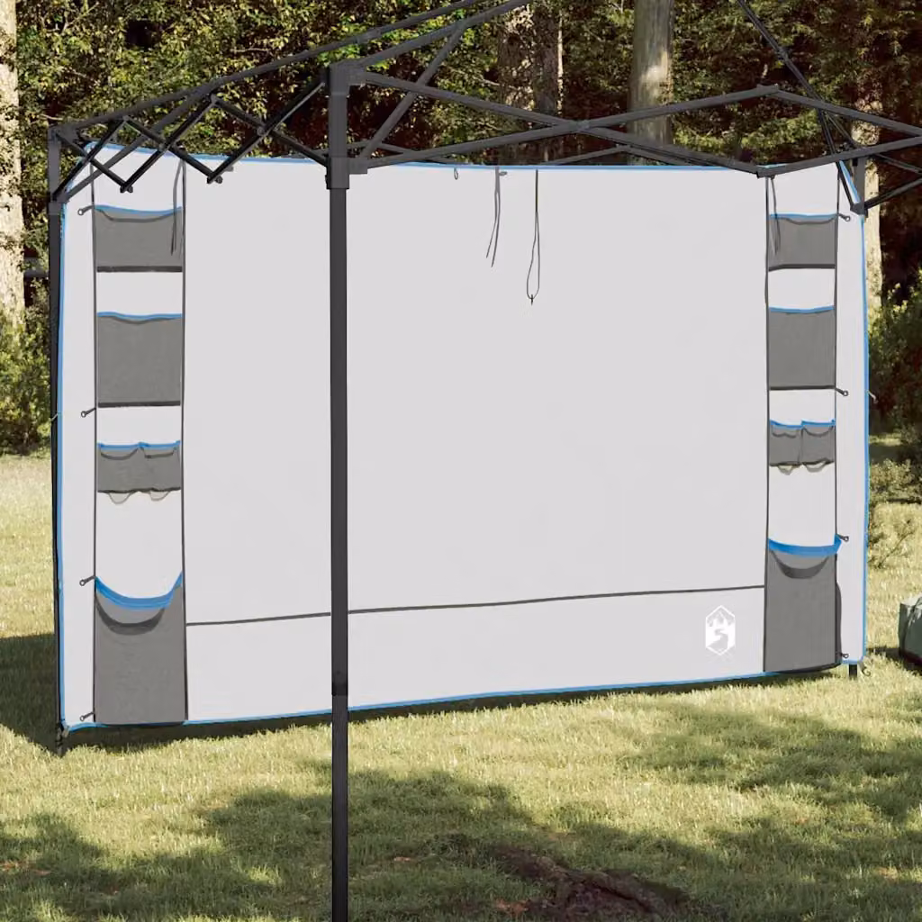 Organizzatore da tenda appeso vidaXL in tessuto Oxford, Grigio e Blu, 320 x 182 cm