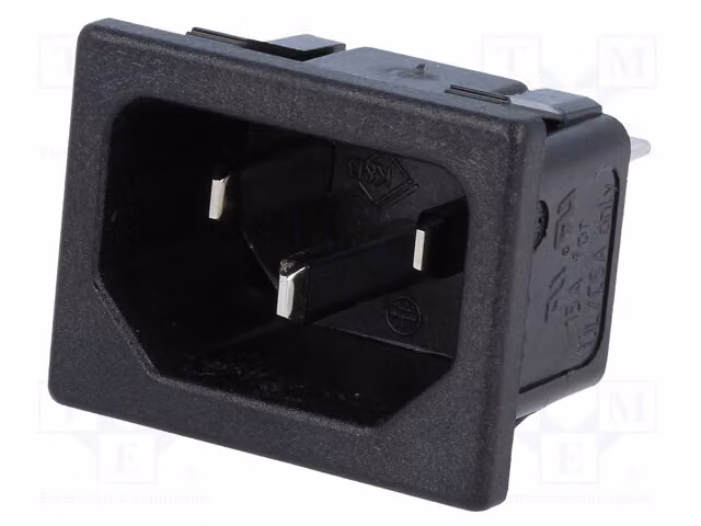 1 connettore: presa maschio per alimentazione AC, 10A. Connessioni