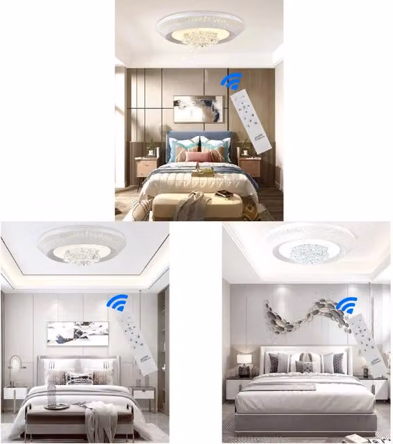 Plafoniera LED Mille Una Notte Trade Shop Traesio Bianca con Telecomando e Dimmerabile