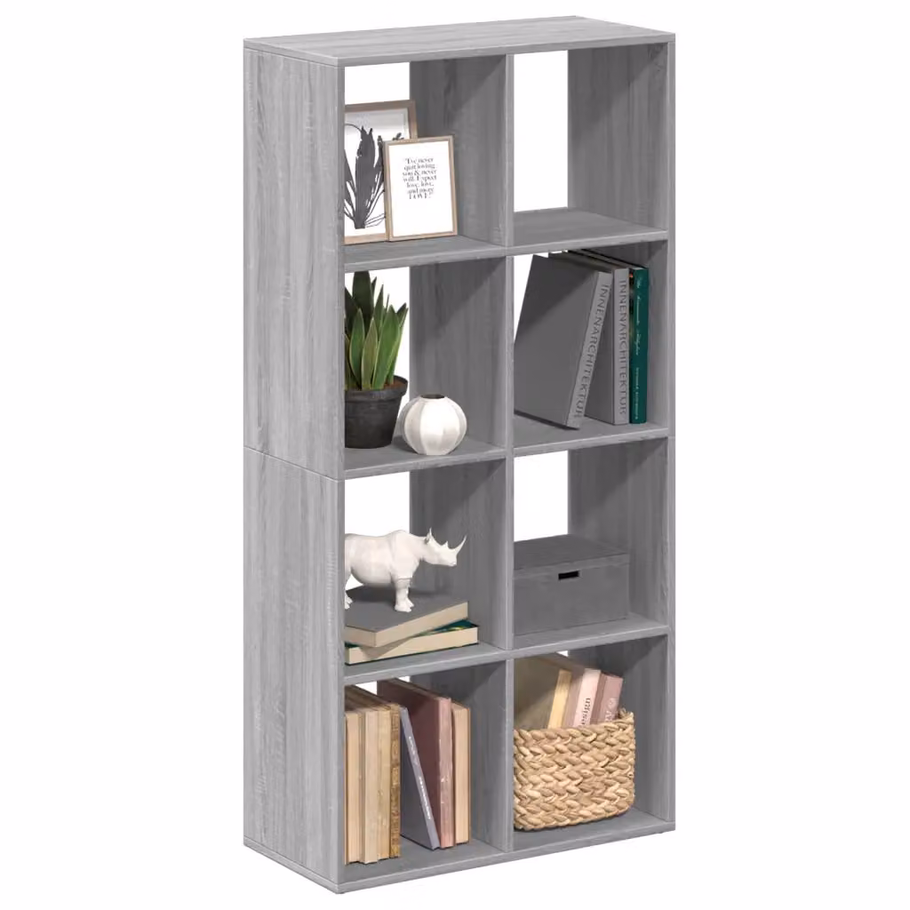 Libreria Divisorio vidaXL Moderna in MDF Grigio Opaco L: 69,5 cm, P: 29 cm, H: 137,5 cm