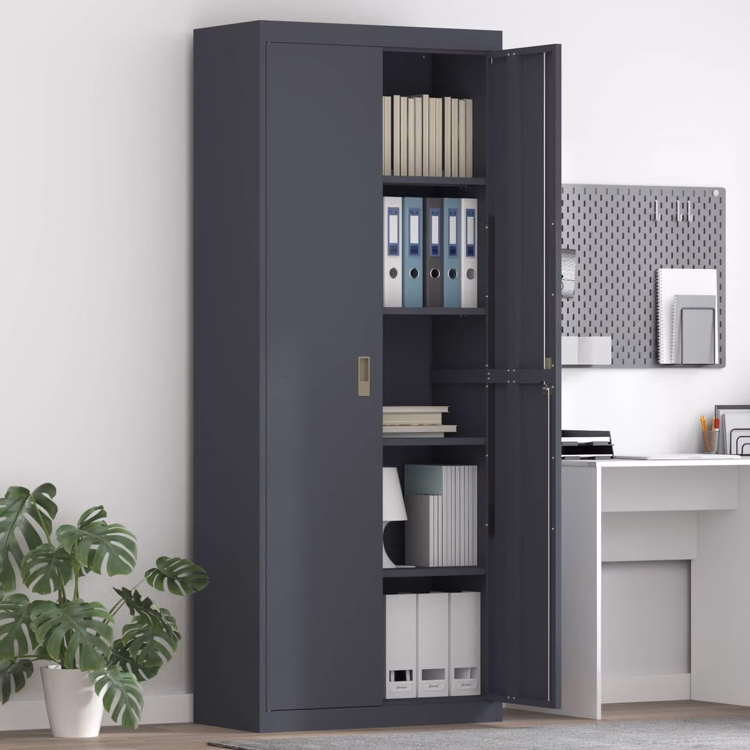 vidaXL Armadio Antracite 80 x 40 x 200 cm Acciaio