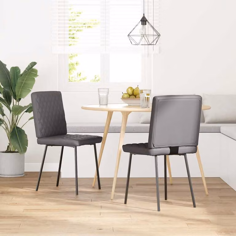 vidaXL Sedie da Pranzo 2 pz Grigie in Similpelle