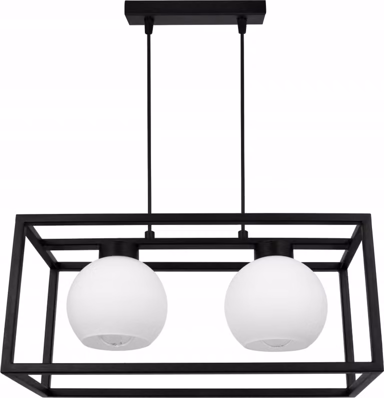 Eliza Cage lampada a sospensione - lampada da soffitto per soggiorno, camera da letto e sala da pranzo - lampada a sospensione in metallo e vetro - E27 - 2 lampadine