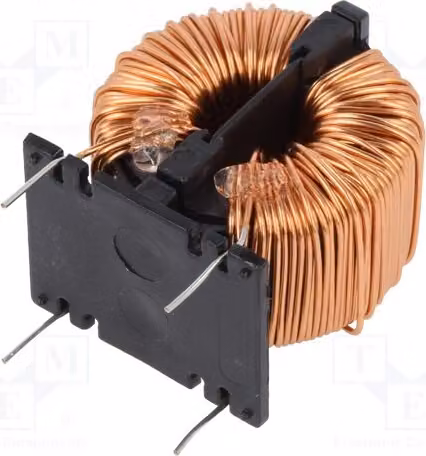 1x Induttore: Bobina a montaggio traversa, resistenza 300 mΩ, 250 VAC, induttanza 30 mH, temperatura di esercizio -25 ÷ 120 °C, serie: SC, corrente nominale 2A, modello: SC-02-300J, tipo: ad anello