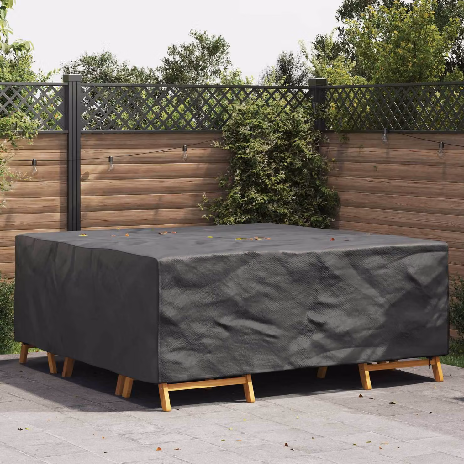 Copertura per mobili vidaXL impermeabile, colore nero, L 210 cm x P 200 cm x H 70 cm