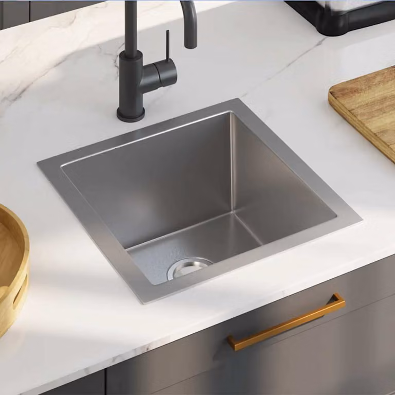 Lavello da cucina lavorato a mano vidaXL in acciaio inox color argento L/P/H: 40 x 40 x 20 cm