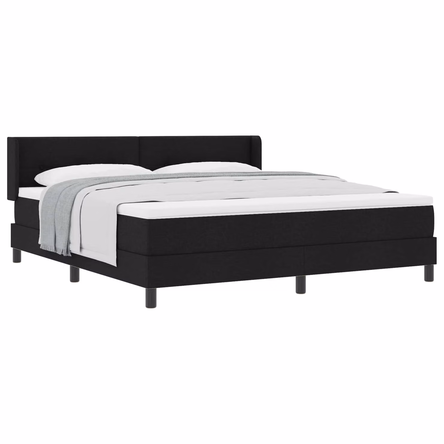 Letto a molle con testiera vidaXL in tessuto nero L: 180 cm, H: 203 cm, P: 280 cm