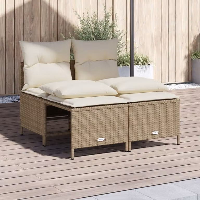 Maison Exclusive - Set di 4 divani da giardino con cuscini in polyrattan beige
